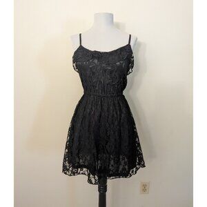H&M Divided Black Lace Sleeveless Dress Size 4